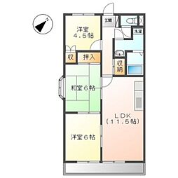 メゾン・ド・Ｋ　セセラギ 2階3LDKの間取り