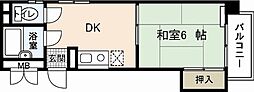 寺川ビル 5階1DKの間取り