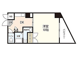 プライムコートＫ 3階1Kの間取り