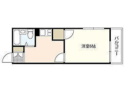 黒ひげ海賊団 2階1Kの間取り