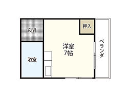 ウイング本町 3階1Kの間取り