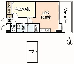 エスポアール庚午 10階1LDKの間取り