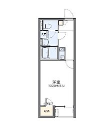 レオネクストプレミール 2階1Kの間取り