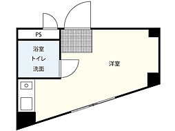 ビューみゆき 4階ワンルームの間取り