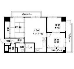 カームレスト・R 5階3LDKの間取り