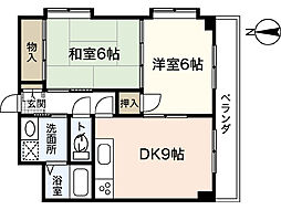 西村ビル（落合） 2階2DKの間取り