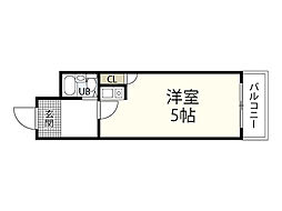 コート上東雲 5階ワンルームの間取り
