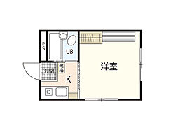 メゾン南観音 4階1Kの間取り