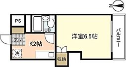 第3中川コーポラス 3階1Kの間取り