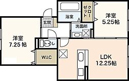 ルミエル 3階2LDKの間取り