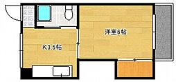 ふじビル 1Kの間取図画像