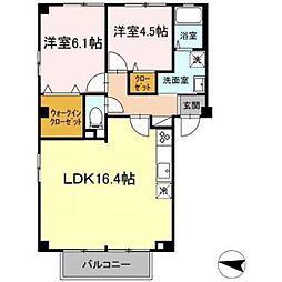 ハイム城山 2LDKの間取図画像