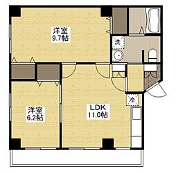 栗田ビル 2LDKの間取図画像