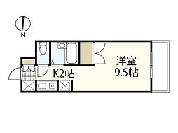 檜垣ビル ワンルームの間取図画像