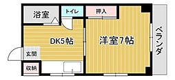 メゾン西村 1DKの間取図画像
