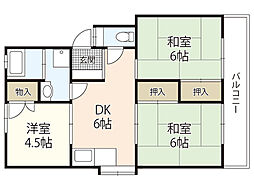 第1仁井田ビル 3DKの間取図画像