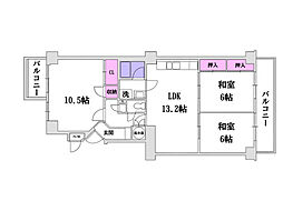 バルミーパーク横川 3LDKの間取図画像