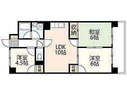 サンシティー十日市 3LDKの間取図画像