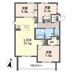 エストティアラ 3LDKの間取図画像