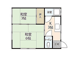 第5川吉荘 1SKの間取図画像
