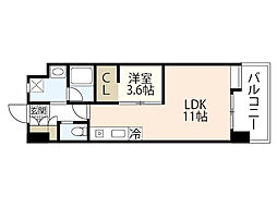 桜橋パーク 1LDKの間取図画像