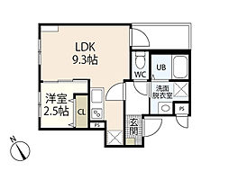 MOVEヒロホンマチノース 1LDKの間取図画像