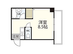 CASA東白島 ワンルームの間取図画像
