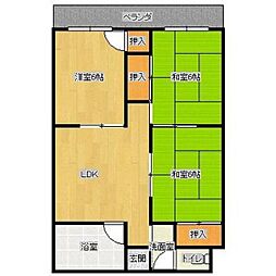 守乃屋第3ビル 3LDKの間取図画像