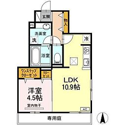 レジェンド口田南 1LDKの間取図画像