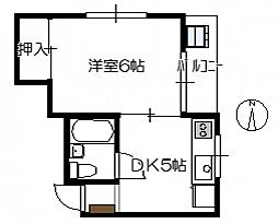 大方マンション 1DKの間取図画像