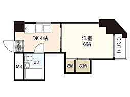 中浦ビル 1DKの間取図画像