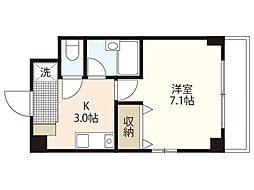 コンフォート天満川 1Kの間取図画像