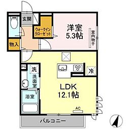 D-Roomせのや2 1LDKの間取図画像
