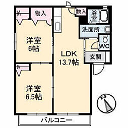 シャーメゾン古市橋A 2LDKの間取図画像