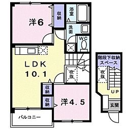 ブルックサイドエレガンス 2LDKの間取図画像