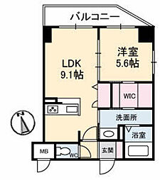 ラモンターニュ 1LDKの間取図画像
