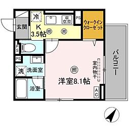 アップスD-IV 1Kの間取図画像