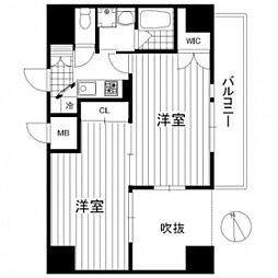 エイトバレー広島駅前通り 2Kの間取図画像