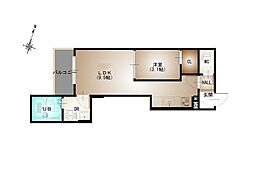 Regalest DS Aosaki(レガリスト ディーエスアオサキ) 1LDKの間取図画像