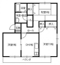 Y'sアパートメントD 3DKの間取図画像
