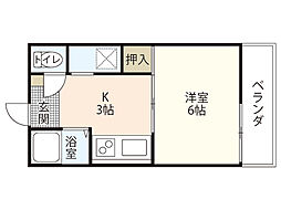 ルーベ祇園 1Kの間取図画像