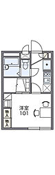 レオパレスラポール 1Kの間取図画像