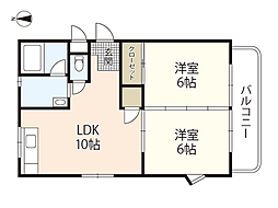 ヒルズ長束 2LDKの間取図画像