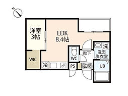MOVENISHIHARAEAST 1LDKの間取図画像