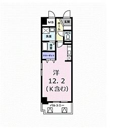 グランジュネッス 1Kの間取図画像