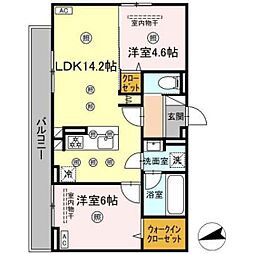 エルバ庚午 2LDKの間取図画像