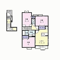 クレメントKN 3LDKの間取図画像