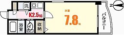 シャイン中筋 1Kの間取図画像