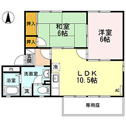 ボービラージュ坂本C 2LDKの間取図画像