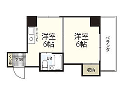 Kマンション 1Kの間取図画像